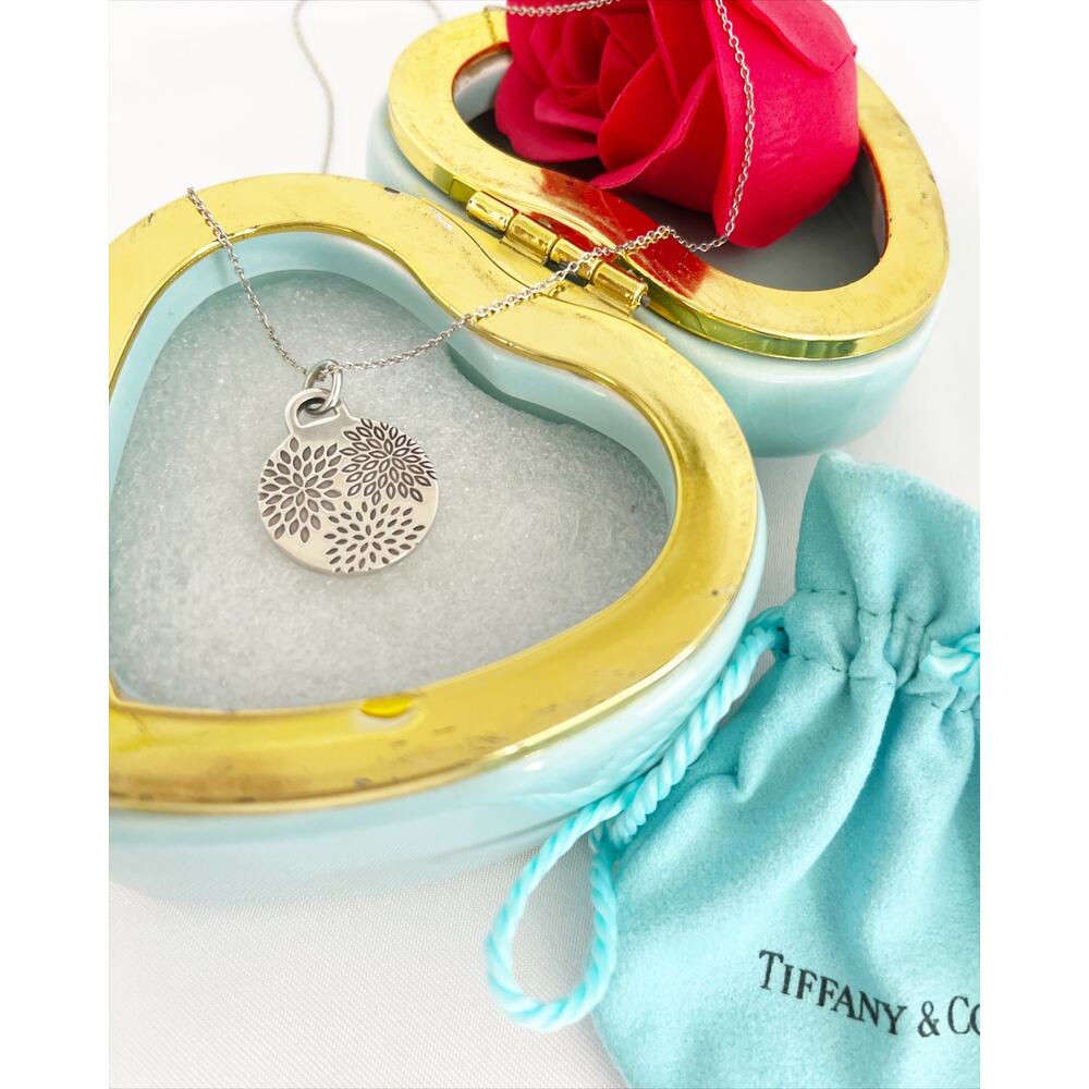TIFFANY & Co Necklace Pendant 925 Floral Go Women 2018 Limited Edition Stamped - Picture 8 of 14